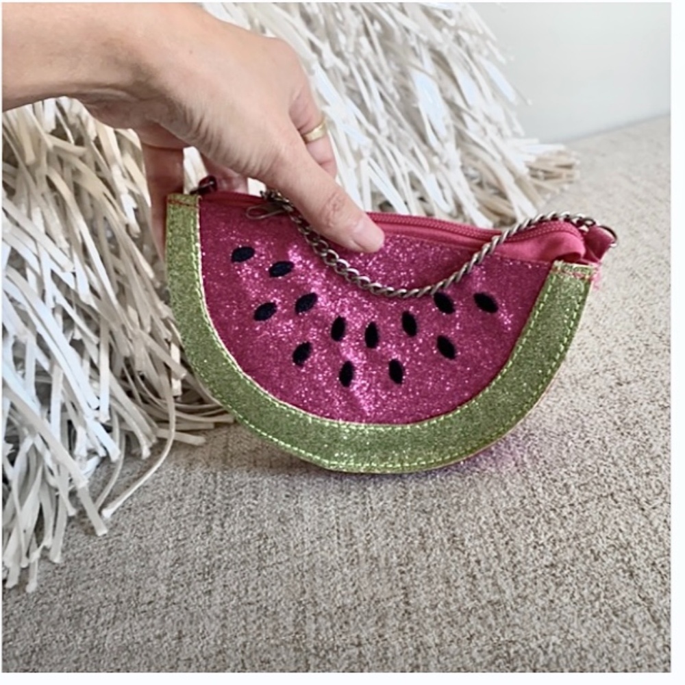 🪞 Cute mini watermelon chain strap crossbody handbag mini purse pink multi